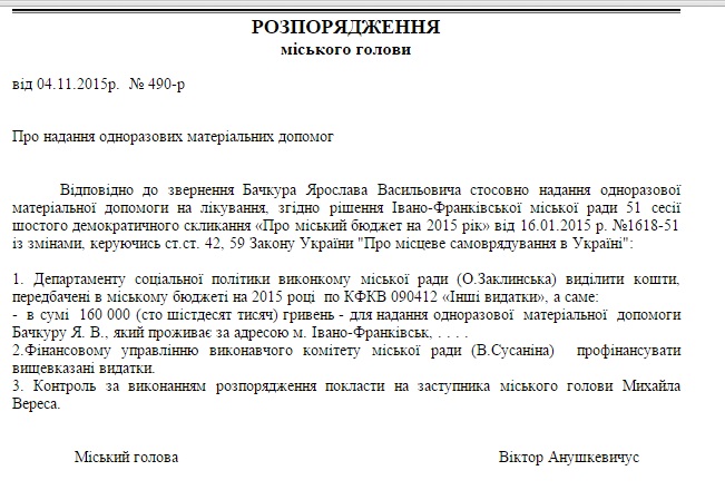 Мер Франківська виділив з бюджету двом депутатам міськради майже півмільйона гривень 1