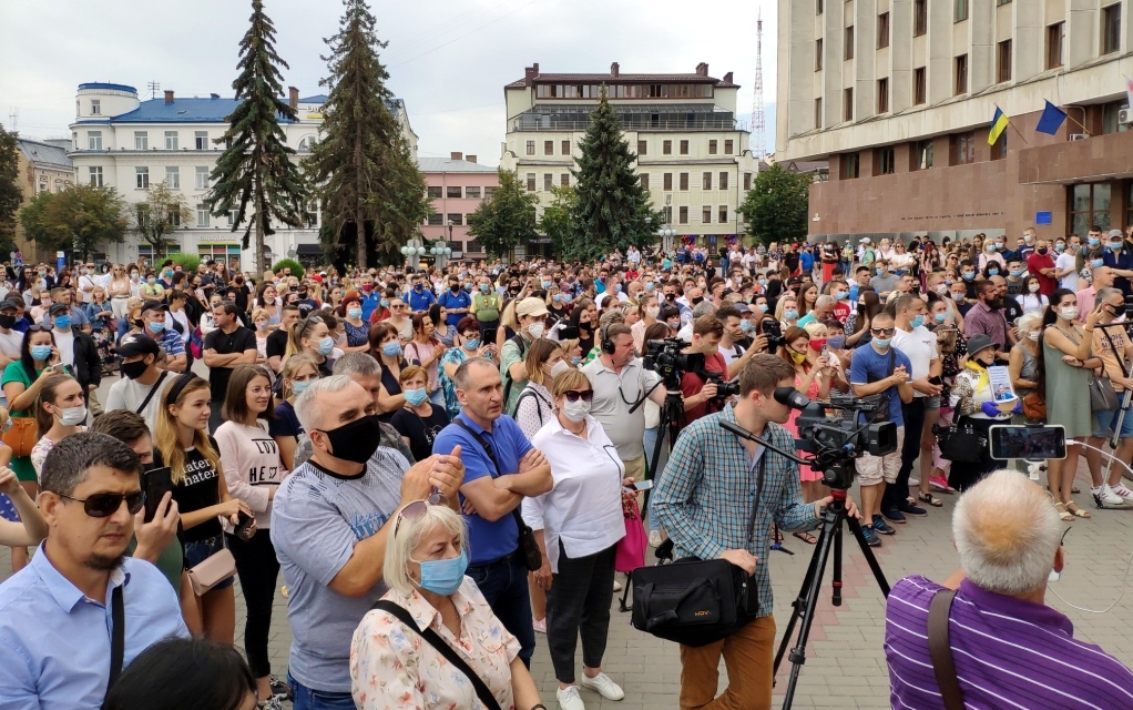 Протест проти червоної зони в Івано-Франківську