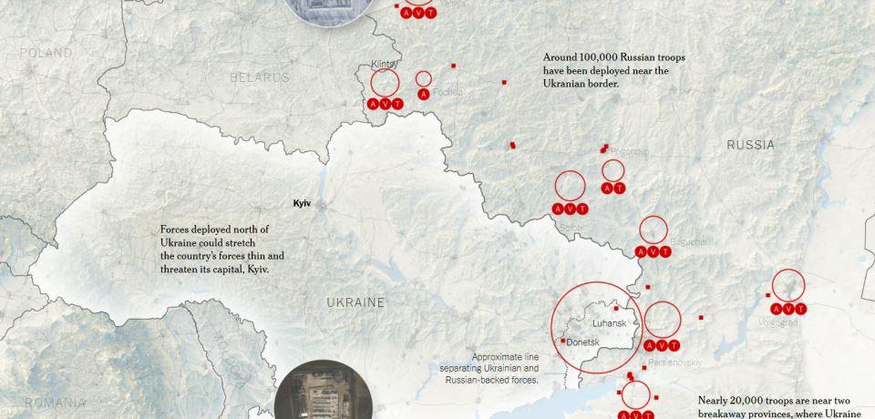 Російська армія оточує Україну з трьох сторін: New York Times склала карту 3