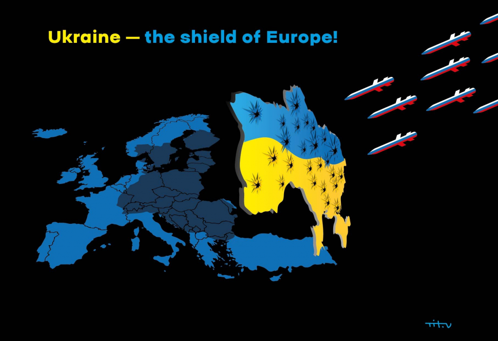 Україна - щит Європи плакат Нікіти Тітова