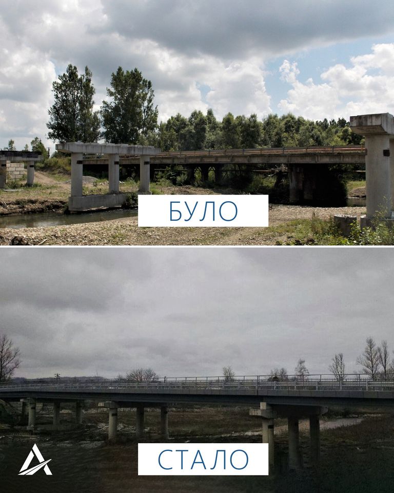У Рожневі завершують будівництво моста через Рибницю 1