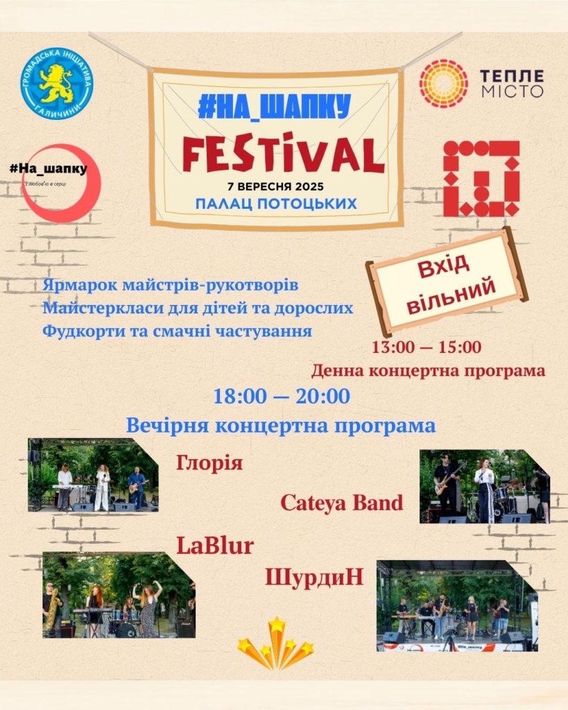 Фестиваль На_шапку розпочинає осінній сезон у палаці Потоцьких