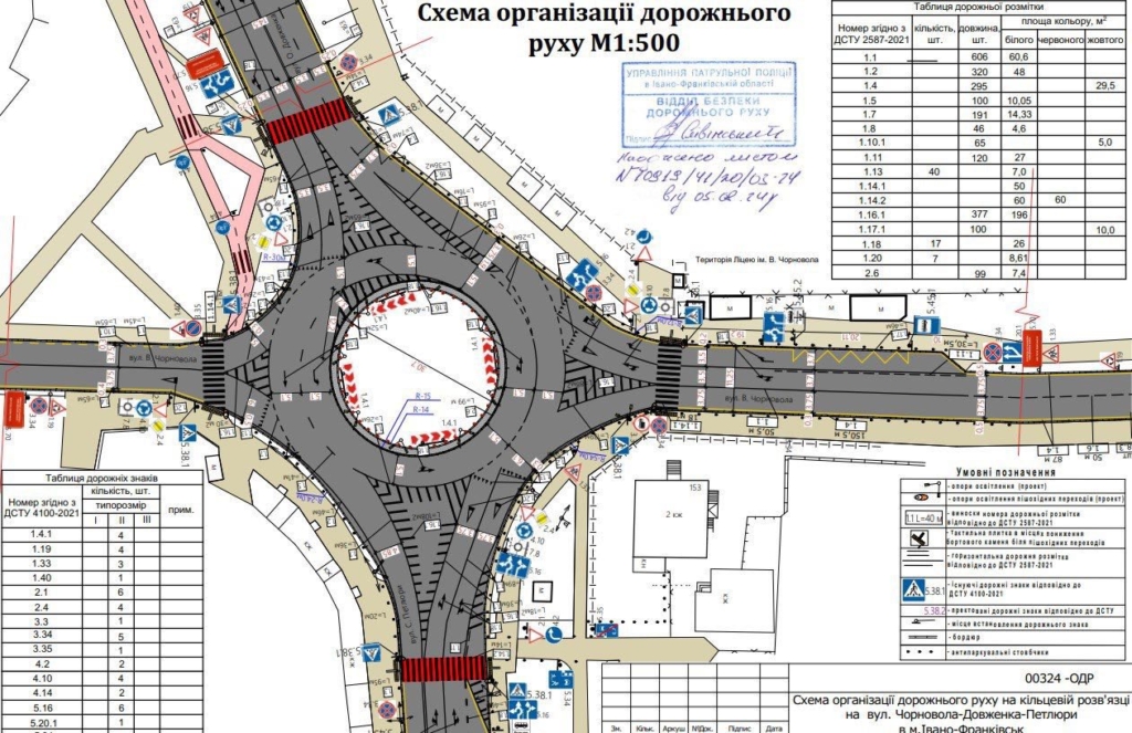 У Франківську на кільці Чорновола – Довженка – Петлюри оновили схему руху 1