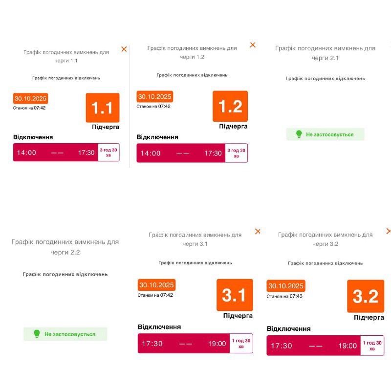 На Прикарпатті ввели одну чергу графіків погодинних вимкнень 2