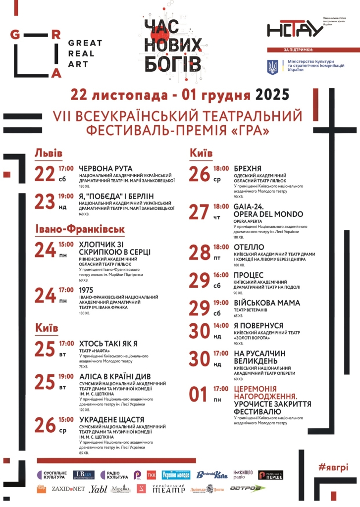 Франківський драмтеатр увійшов до фіналу 7 Фестивалю-Премії GRA 2