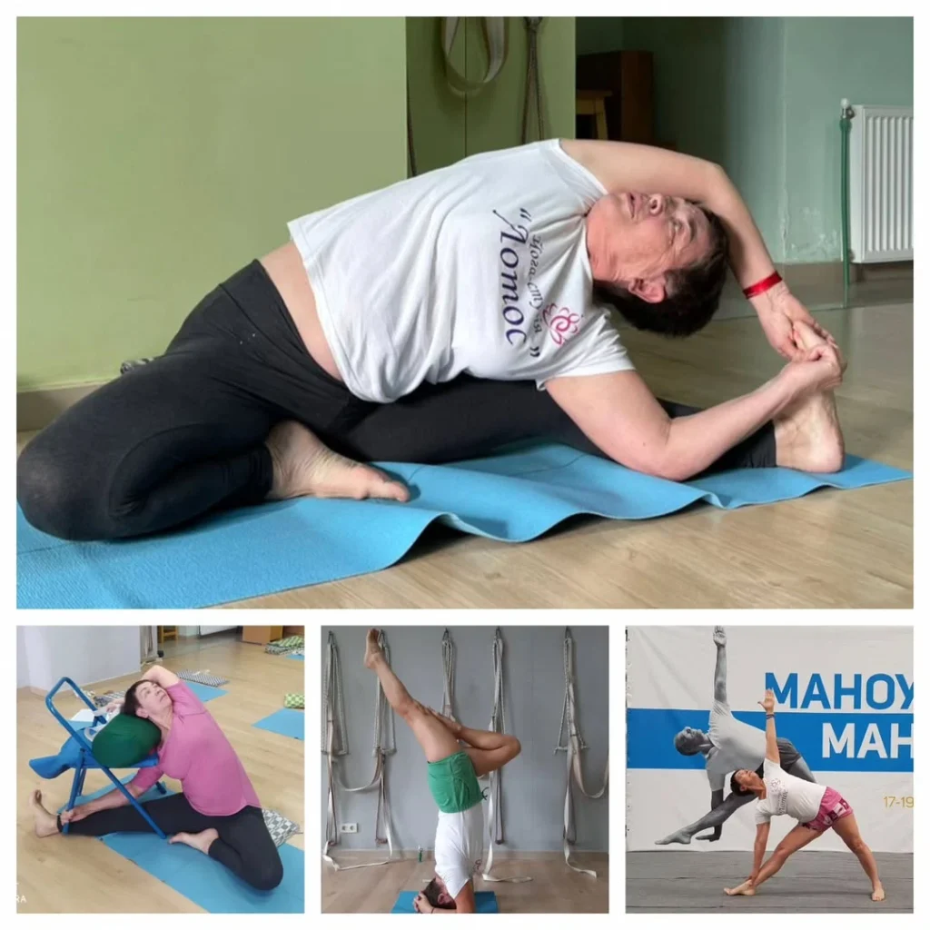 75-річна викладачка йоги з Чернівців стоїть на голові і робить шпагат