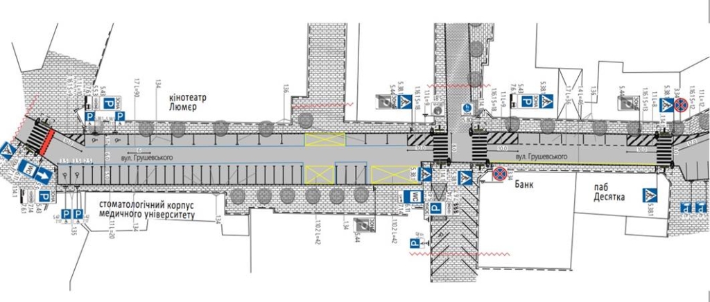 У Франківську розробили нову схему руху по вулиці Грушевського 2
