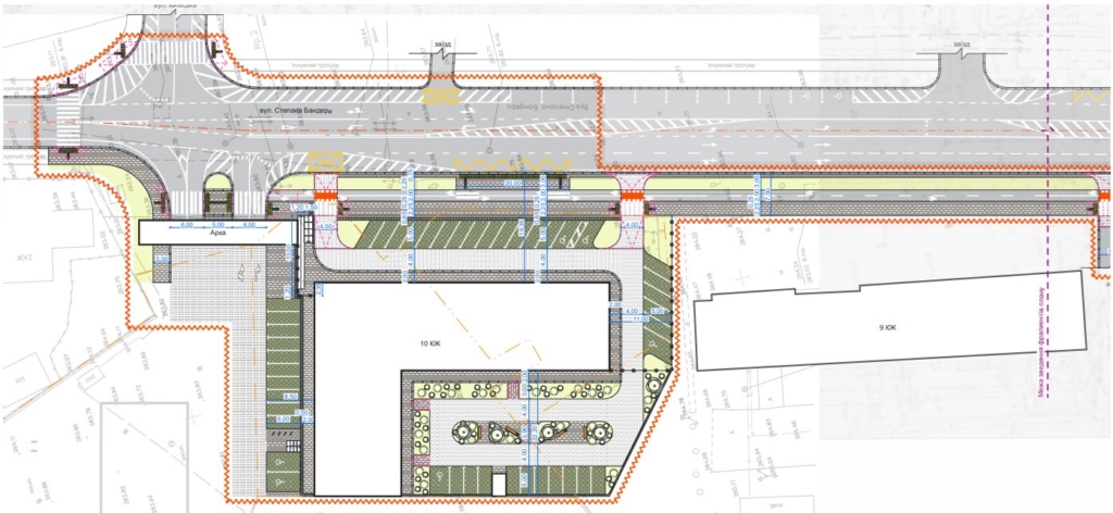 У Франківську на Бандери облаштовують велодоріжку і оновлюють тротуар 1