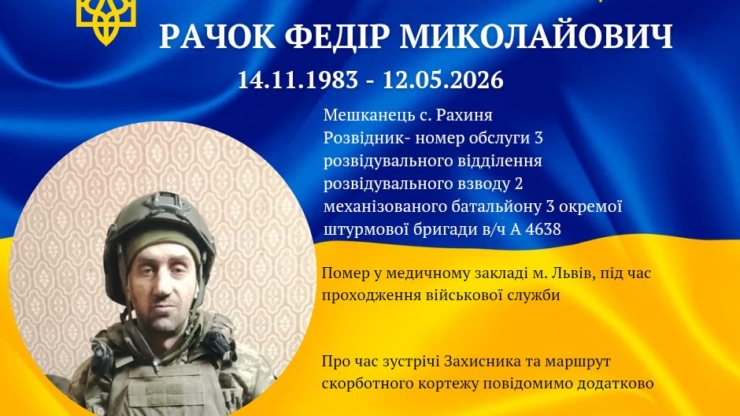 У лікарні помер захисник з Долинської громади Федір Рачок