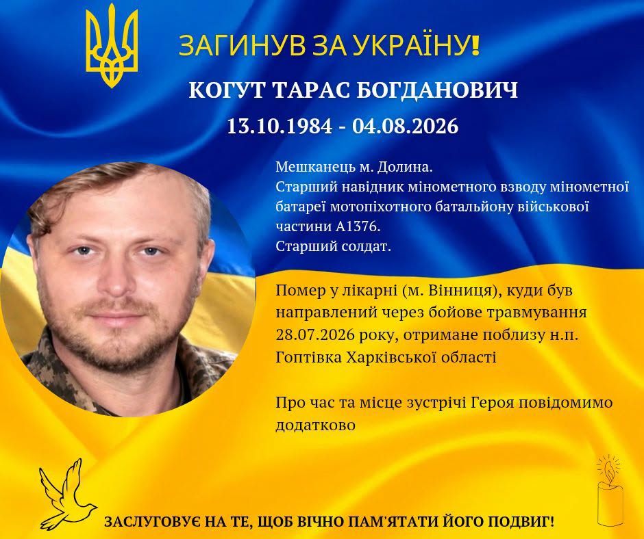 На війні загинув прикарпатець Тарас Когут 1
