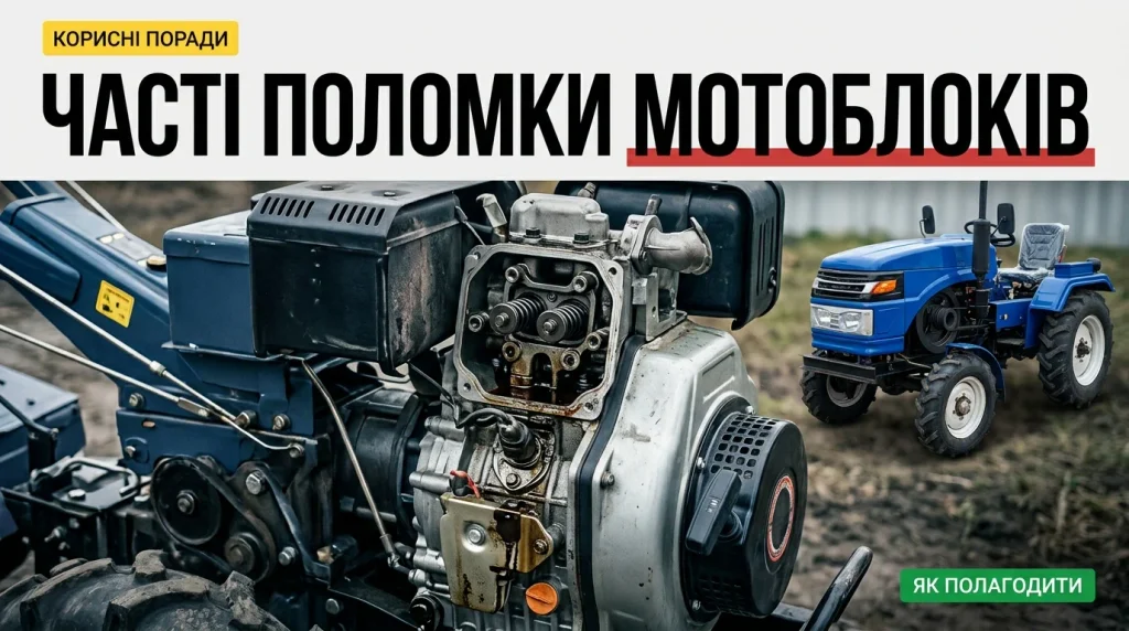 Часті поломки мотоблоків та мінітракторів: діагностика та ремонт