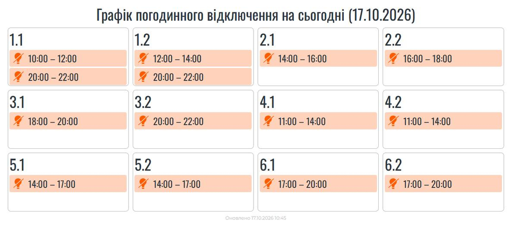 На Прикарпатті 17 жовтня діятимуть графіки погодинних вимкнень світла. ОНОВЛЮЄТЬСЯ 1
