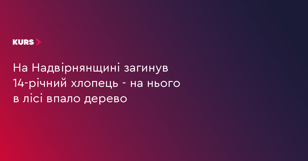На Надвірнянщині загинув 14-річний хлопець - на нього в лісі впало дерево