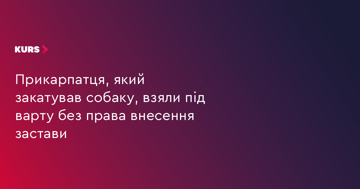 Прикарпатця, який закатував собаку, взяли під варту без права внесення застави