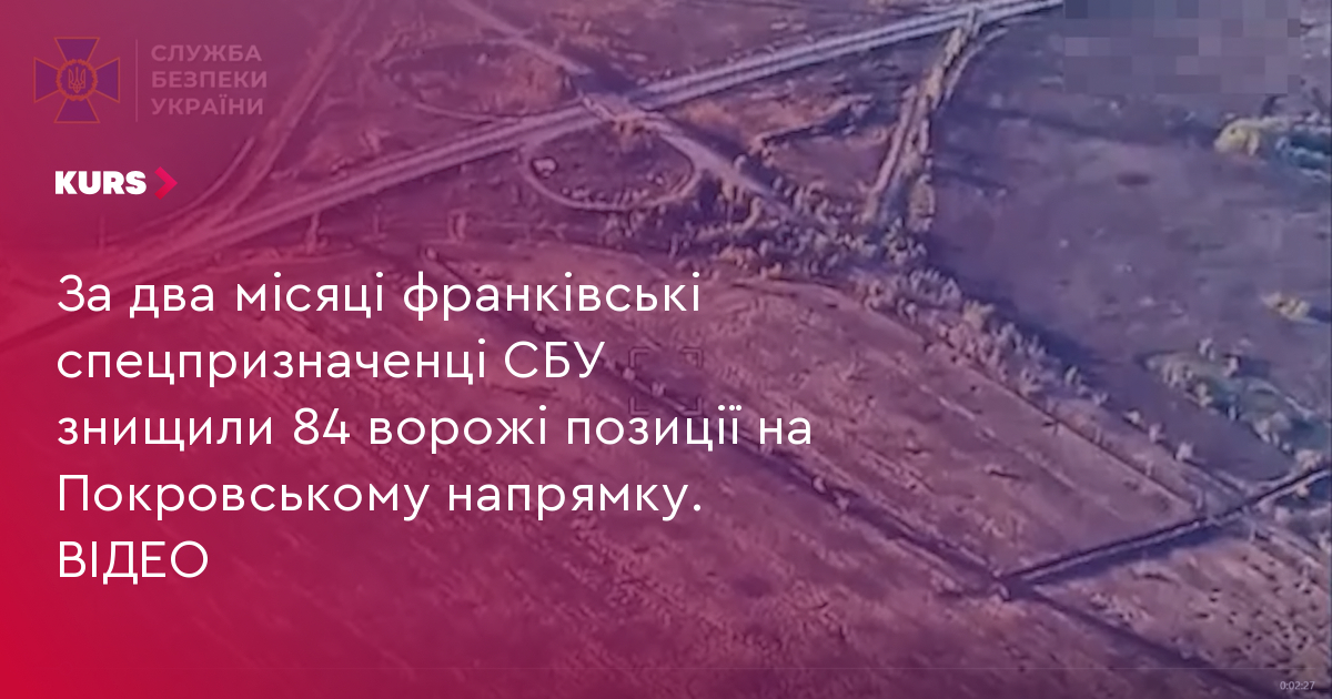 За два місяці спецпризначенці Франківської СБУ знищили 84 ворожі позиції на Покровському напрямку. ВІДЕО
