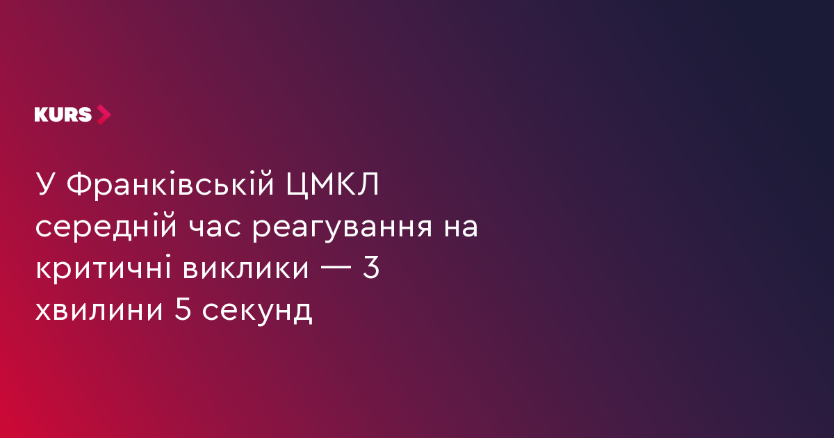 У Франківській ЦМКЛ середній час реагування на критичні виклики — 3 хвилини 5 секунд