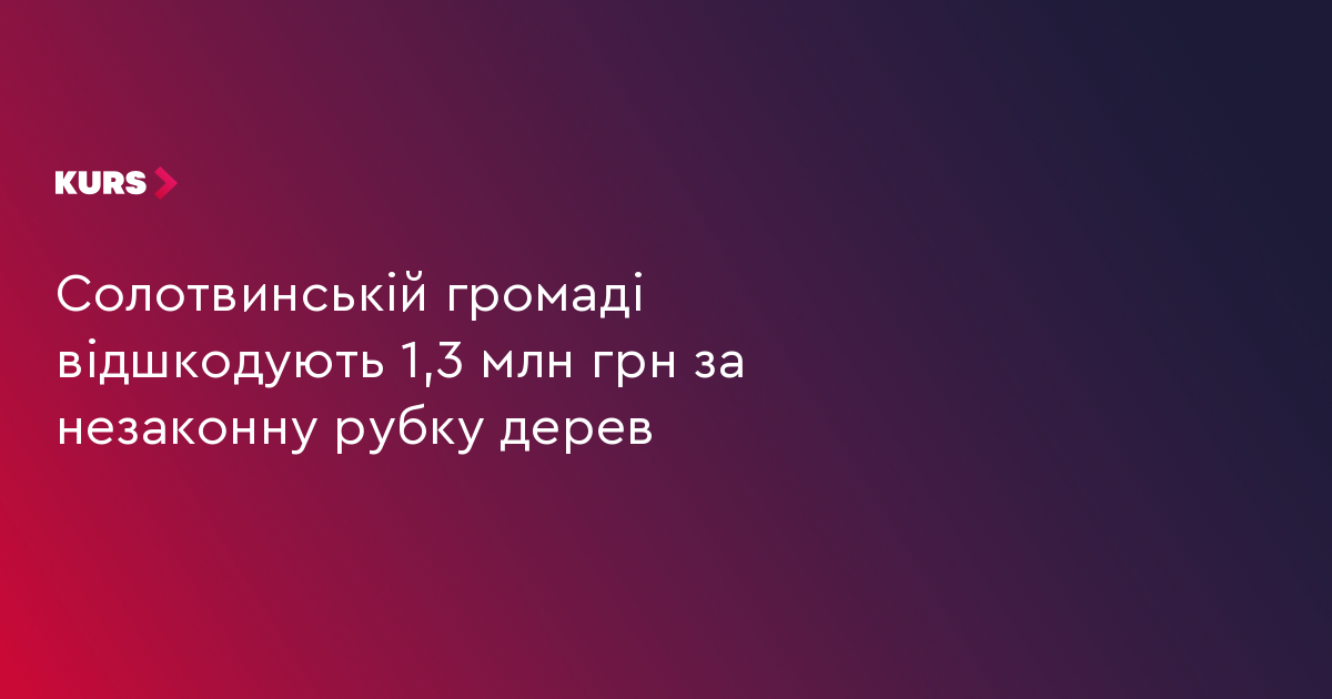 Солотвинській громаді відшкодують 1,3 млн грн за незаконну рубку дерев