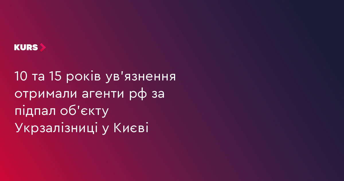 10 та 15 років ув'язнення отримали агенти рф за підпал об'єкту Укрзалізниці у Києві
